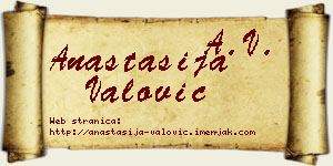 Anastasija Valović vizit kartica